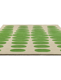 Optical Green Cream Abstract Hand-Tufted Wool Rug - Image 3