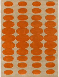 Optical Orange Sand Abstract Hand-Tufted Wool Rug - Image 1