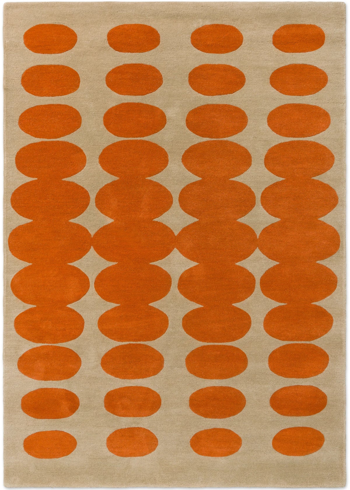 Optical Orange Sand Abstract Hand-Tufted Wool Rug - Image 1