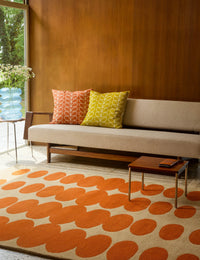 Optical Orange Sand Abstract Hand-Tufted Wool Rug - Image 2