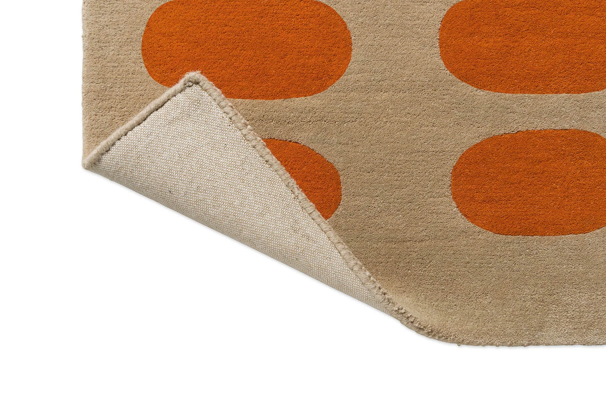 Optical Orange Sand Abstract Hand-Tufted Wool Rug - Image 3