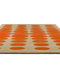 Optical Orange Sand Abstract Hand-Tufted Wool Rug - Image 4