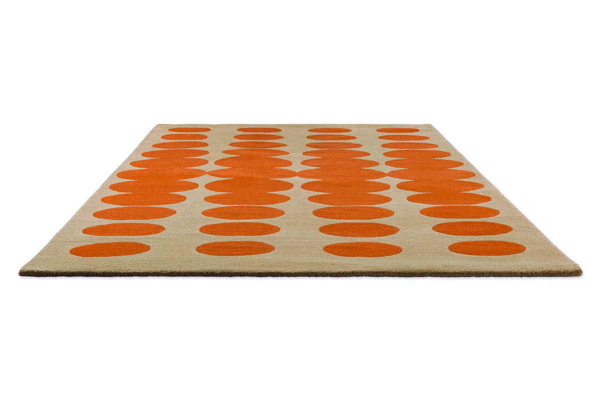 Optical Orange Sand Abstract Hand-Tufted Wool Rug - Image 4