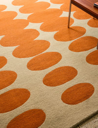Optical Orange Sand Abstract Hand-Tufted Wool Rug - Image 5