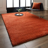 Orange Solid Plush Shag Rug - Image 1
