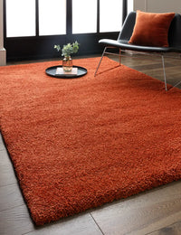 Orange Solid Plush Shag Rug - Image 1
