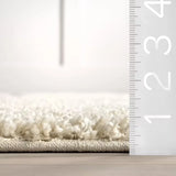 Oxford Cream Beige Ripple Collection Plush Shag Rug - Image 2