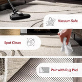 Oxford Cream Beige Ripple Collection Plush Shag Rug - Image 5