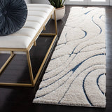 Oxford Cream, Blue Ripple Collection Plush Shag Rug - Image 4