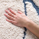 Oxford Cream, Blue Ripple Collection Plush Shag Rug - Image 8