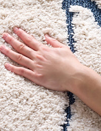 Oxford Cream, Blue Ripple Collection Plush Shag Rug - Image 8