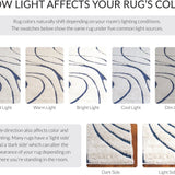 Oxford Cream, Blue Ripple Collection Plush Shag Rug - Image 9