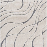 Oxford Cream, Grey Ripple Collection Plush Shag Rug - Image 1