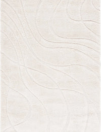 Oxford Cream Ripple Collection Plush Shag Rug - Image 1