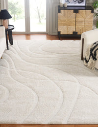 Oxford Cream Ripple Collection Plush Shag Rug - Image 3