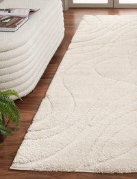 Oxford Cream Ripple Collection Plush Shag Rug - Image 4