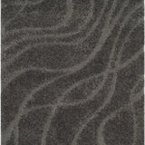 Oxford Grey Ripple Collection Plush Shag Rug - Image 1