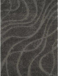 Oxford Grey Ripple Collection Plush Shag Rug - Image 1