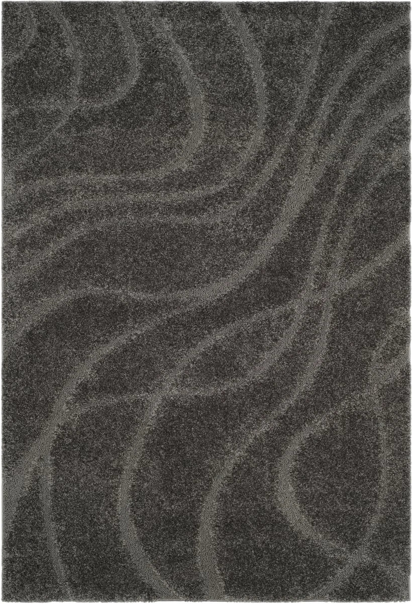 Oxford Grey Ripple Collection Plush Shag Rug - Image 1
