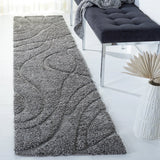 Oxford Grey Ripple Collection Plush Shag Rug - Image 2