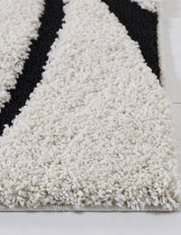 Oxford Ivory, Black Ripple Collection Plush Shag Rug - Image 5