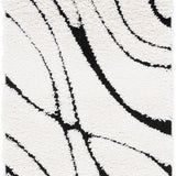 Oxford Ivory, Black Ripple Collection Plush Shag Rug - Image 8