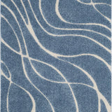 Oxford Light Blue, Cream Ripple Collection Plush Shag Rug - Image 1
