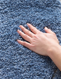 Oxford Light Blue, Cream Ripple Collection Plush Shag Rug - Image 2