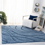 Oxford Teal Blue, Blue Ripple Collection Plush Shag Rug - Image 4