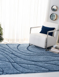 Oxford Teal Blue, Blue Ripple Collection Plush Shag Rug - Image 4