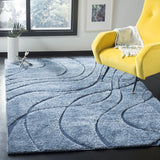 Oxford Teal Blue, Blue Ripple Collection Plush Shag Rug - Image 5
