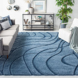 Oxford Teal Blue, Blue Ripple Collection Plush Shag Rug - Image 6