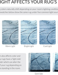 Oxford Teal Blue, Blue Ripple Collection Plush Shag Rug - Image 7
