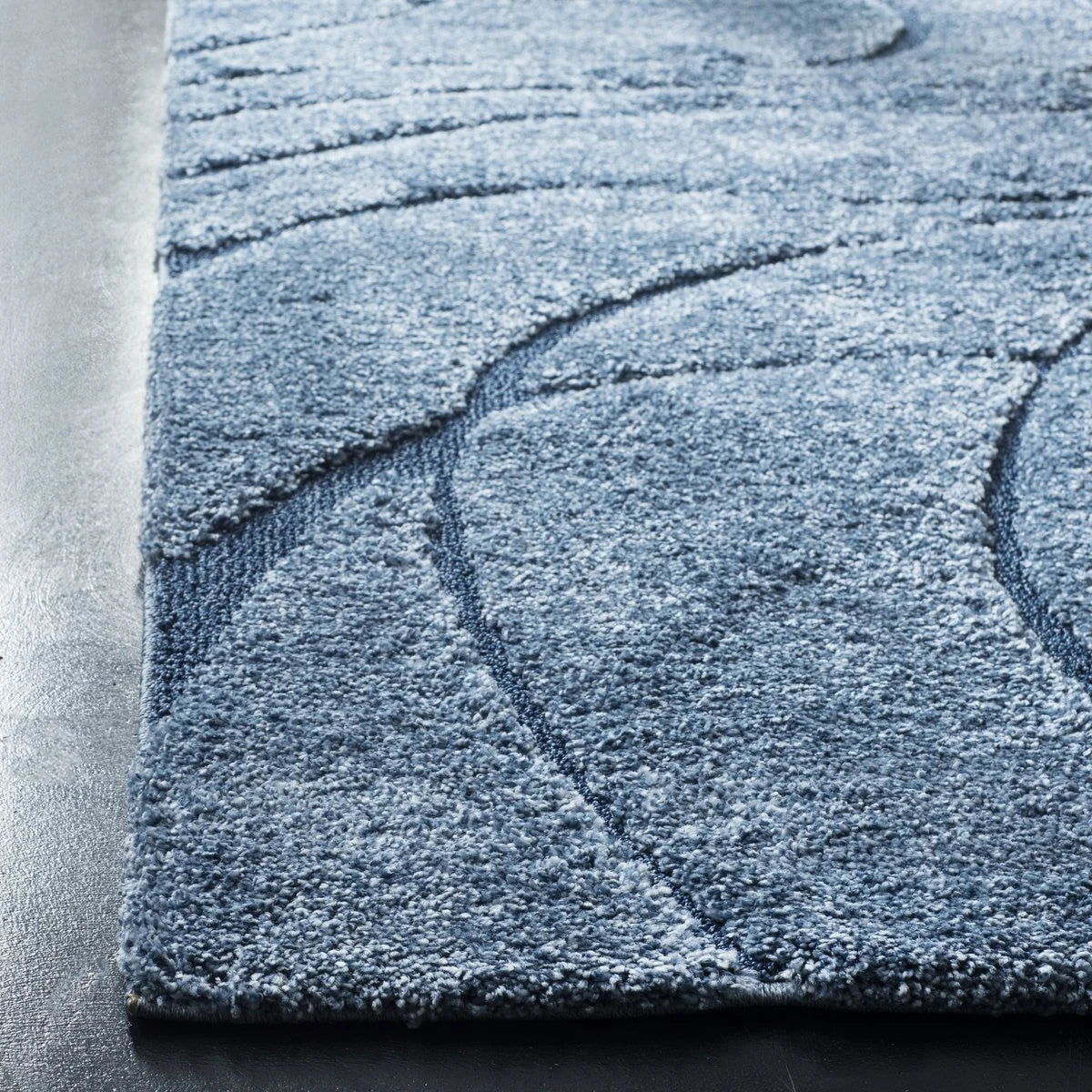 Oxford Teal Blue, Blue Ripple Collection Plush Shag Rug - Image 8