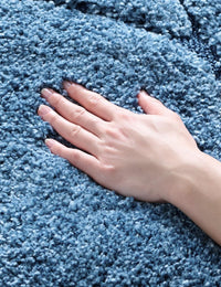 Oxford Teal Blue, Blue Ripple Collection Plush Shag Rug - Image 9