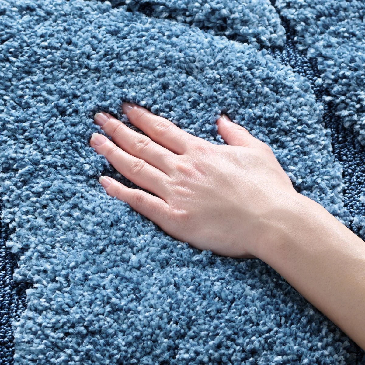 Oxford Teal Blue, Blue Ripple Collection Plush Shag Rug - Image 9