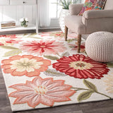 Palm Floral Hand-Tufted Wool Rug - Image 1