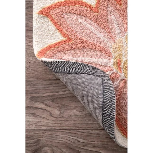 Palm Floral Hand-Tufted Wool Rug - Image 3