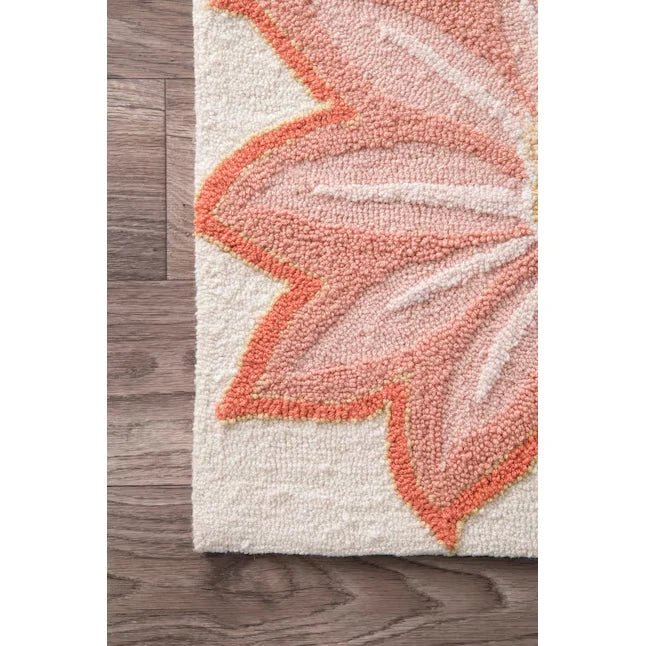 Palm Floral Hand-Tufted Wool Rug - Image 5