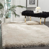 Pearly Ivory Solid Plush Shag Rug - Image 1