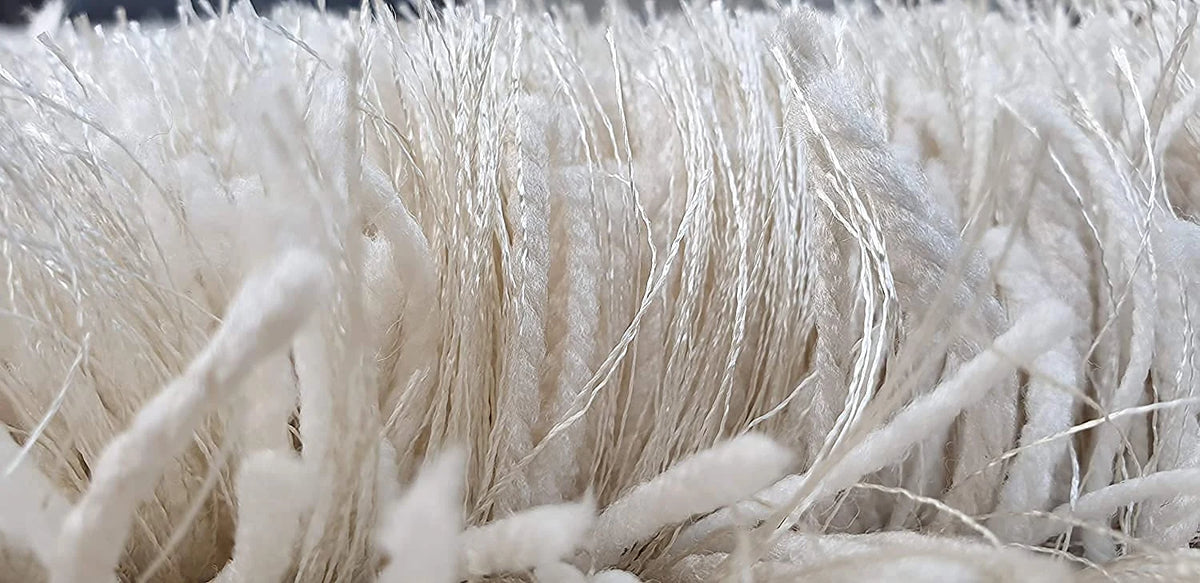 Pearly Ivory Solid Plush Shag Rug - Image 3