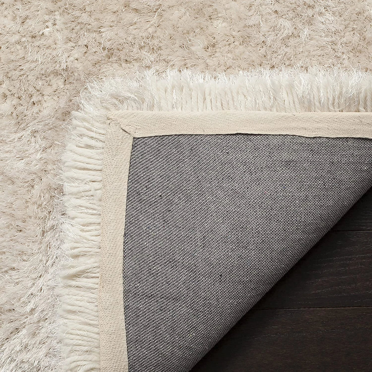 Pearly Ivory Solid Plush Shag Rug - Image 4