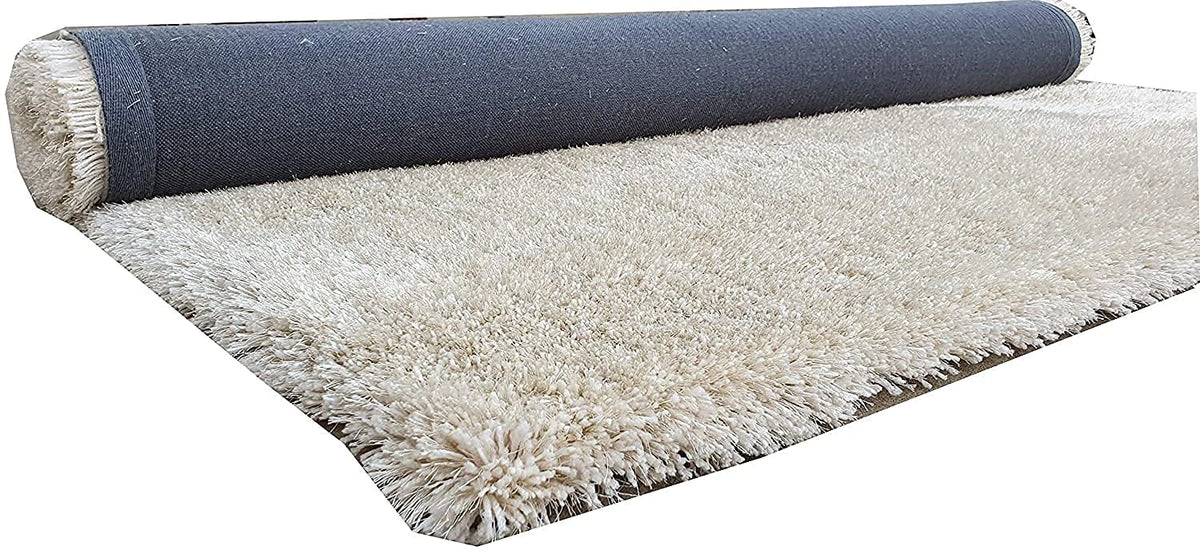 Pearly Ivory Solid Plush Shag Rug - Image 6