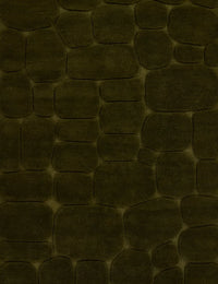 Pebble Green Geometric Hand-Tufted Wool Rug - Image 1