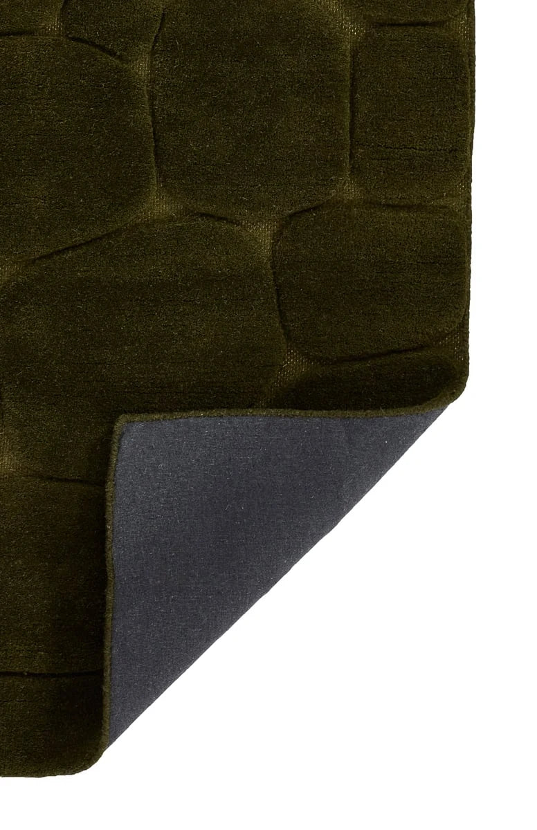 Pebble Green Geometric Hand-Tufted Wool Rug - Image 4