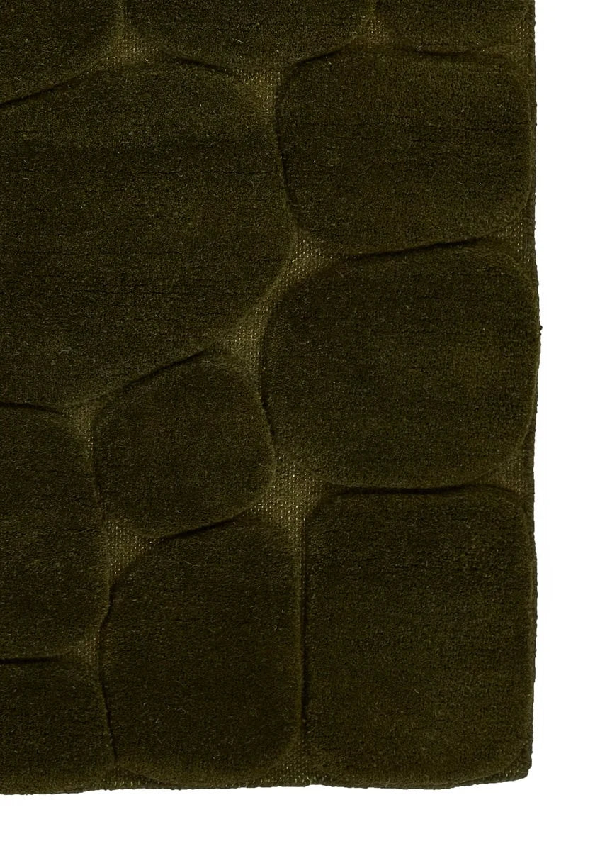 Pebble Green Geometric Hand-Tufted Wool Rug - Image 5