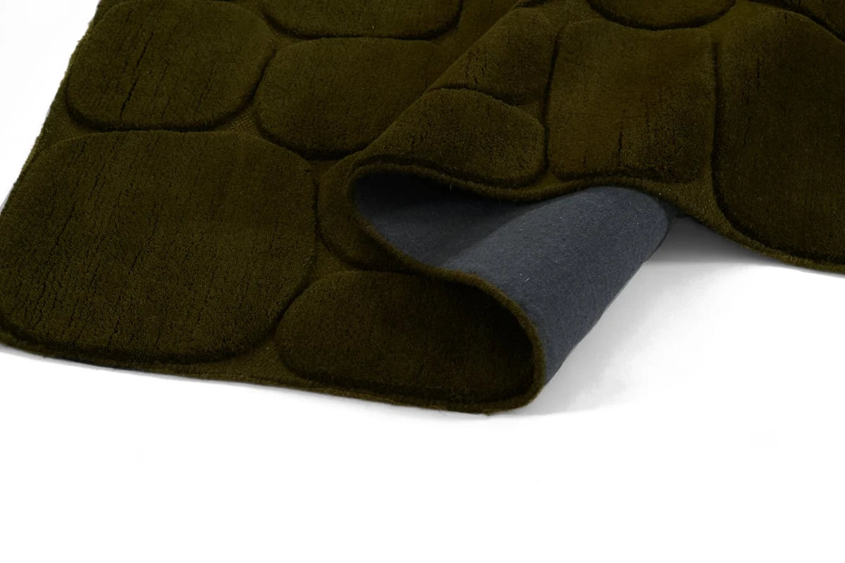 Pebble Green Geometric Hand-Tufted Wool Rug - Image 8