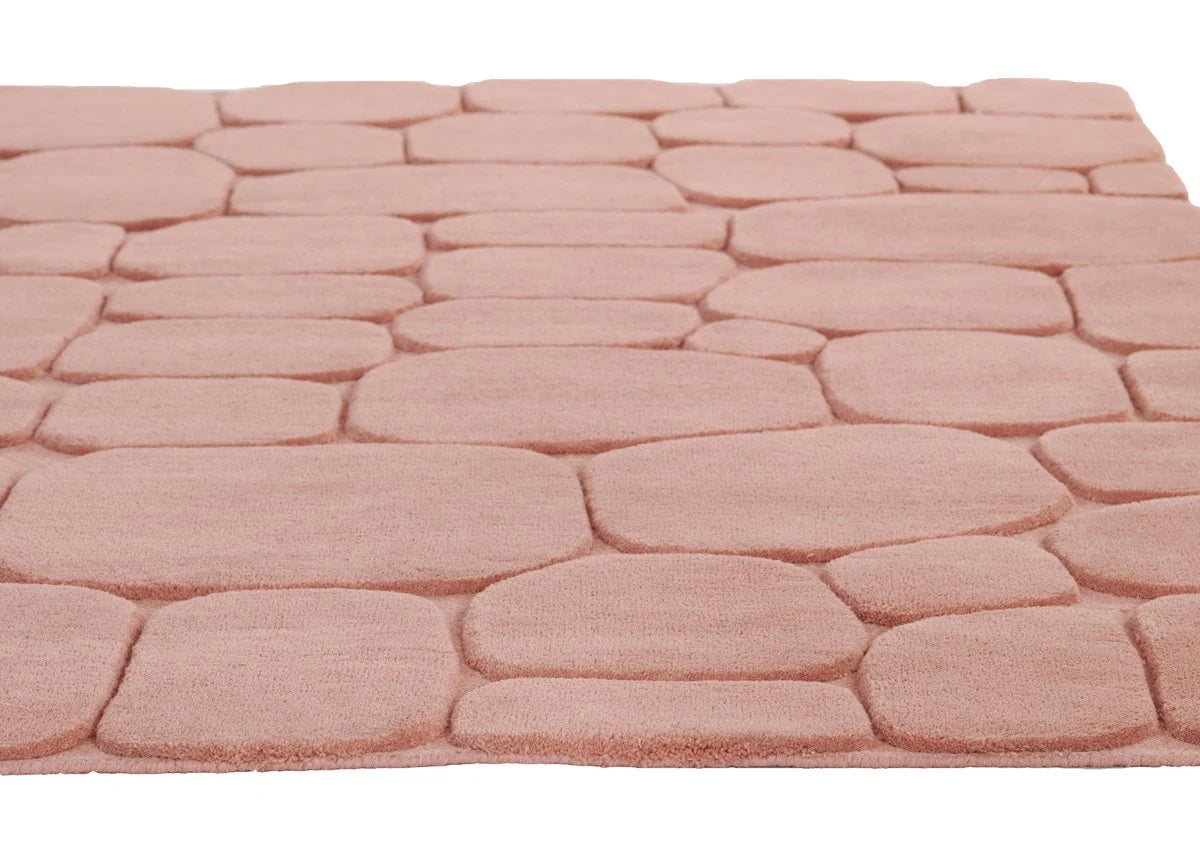 Pebble Pink Geometric Hand-Tufted Wool Rug - Image 2