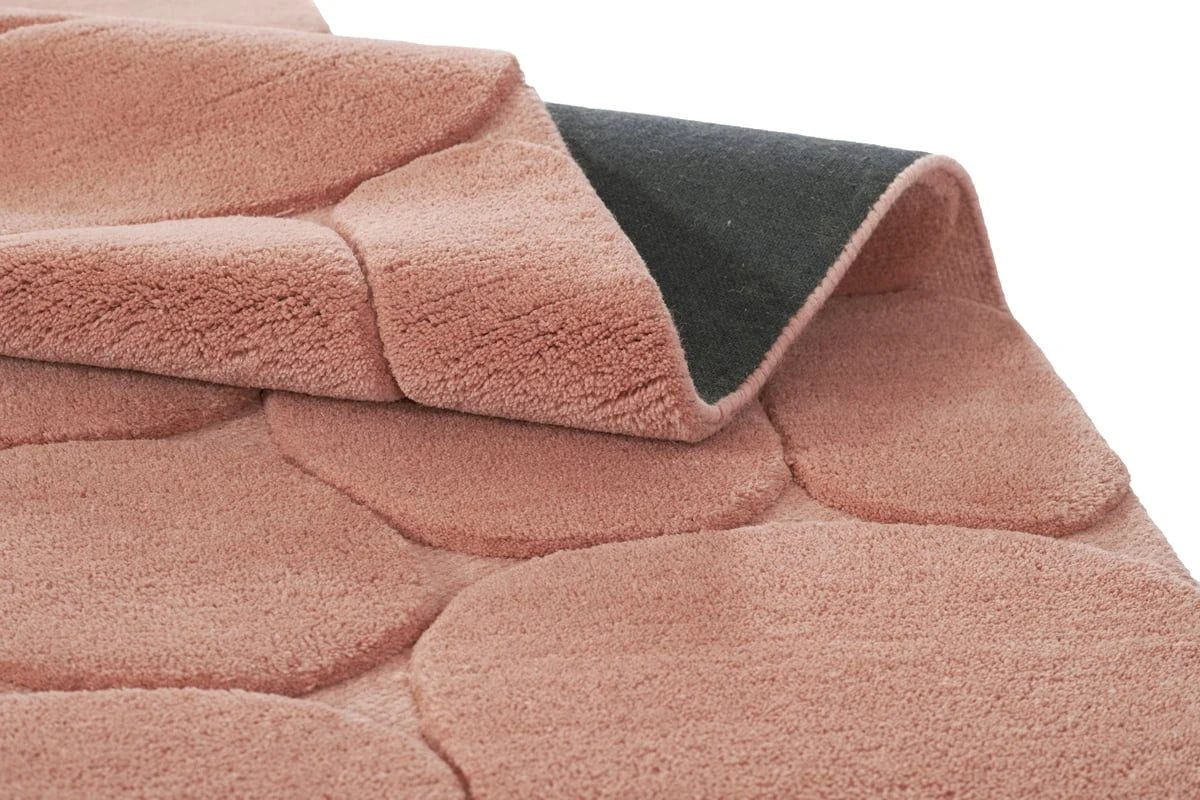 Pebble Pink Geometric Hand-Tufted Wool Rug - Image 7