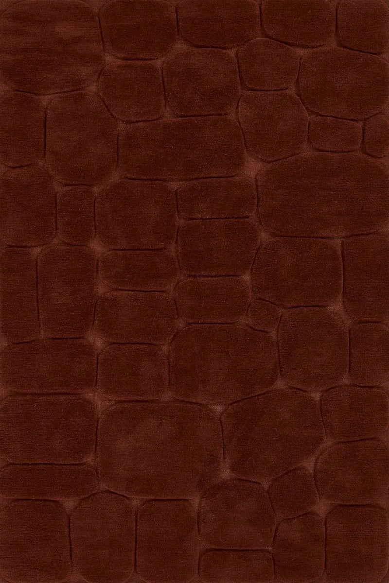 Pebble Rust Geometric Hand-Tufted Wool Rug - Image 1